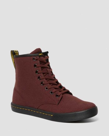 Dr Martens Sheridan Canvas Lifestyle Topanky Damske Bordove | 8069-DKYZP
